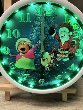 Grandma Got Runned Over By A Reindeer LED Wall Clock - Green